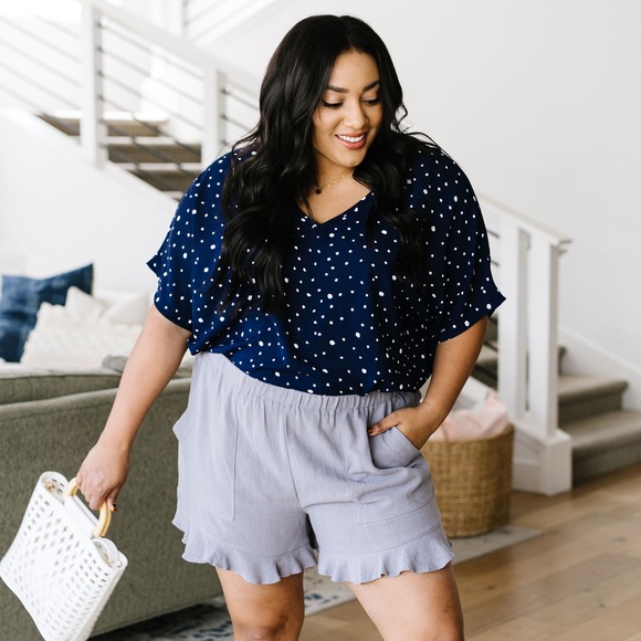 On the Dot Blouse in Navy - Picture 5 of 8